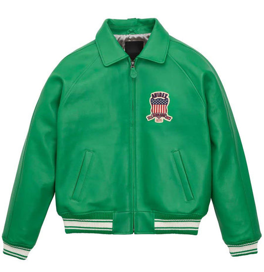 Men's Avirex Leather Jacket Iconic Avirex jacket (Green)
