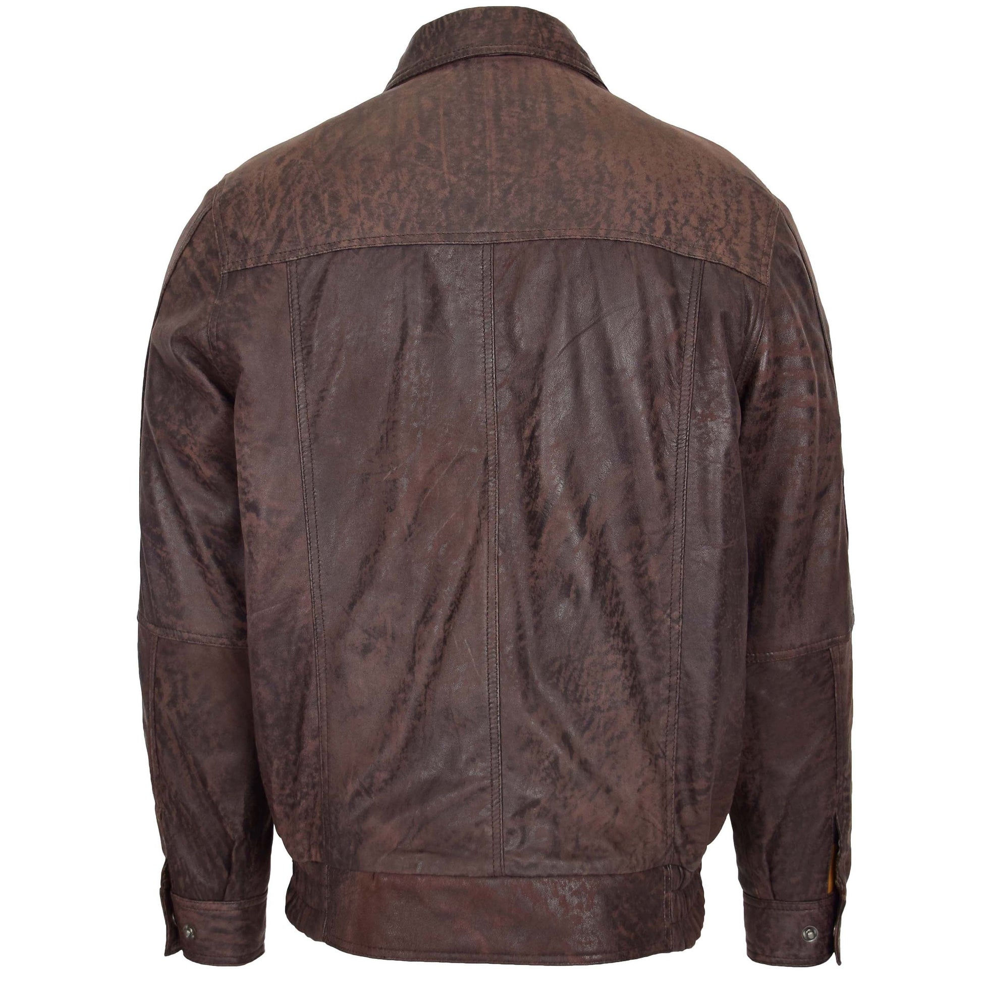 Mens Bomber Leather Jacket Classic Style Jim Brown Nubuck