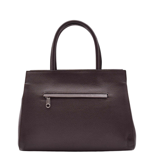 Womens Real Leather Croc Print Handbag Long Strap CAROL Brown