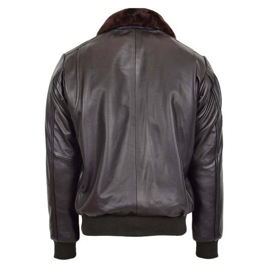 Mens G1 leather bomber jacket Aviator Style Jarrod Brown