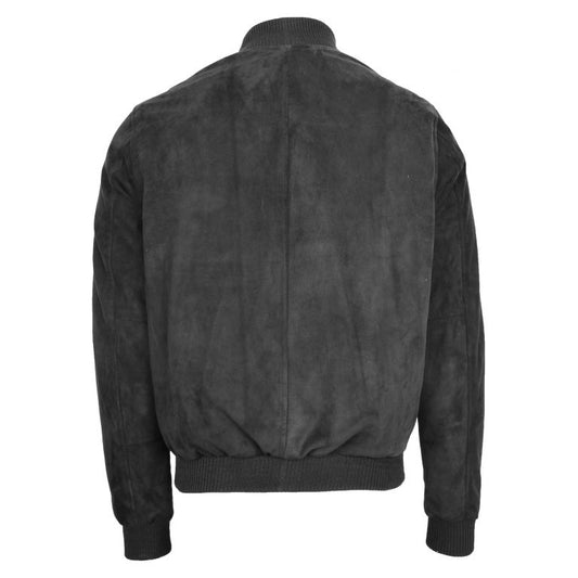 Mens Suede MA-1 Bomber Jacket Trevor Black