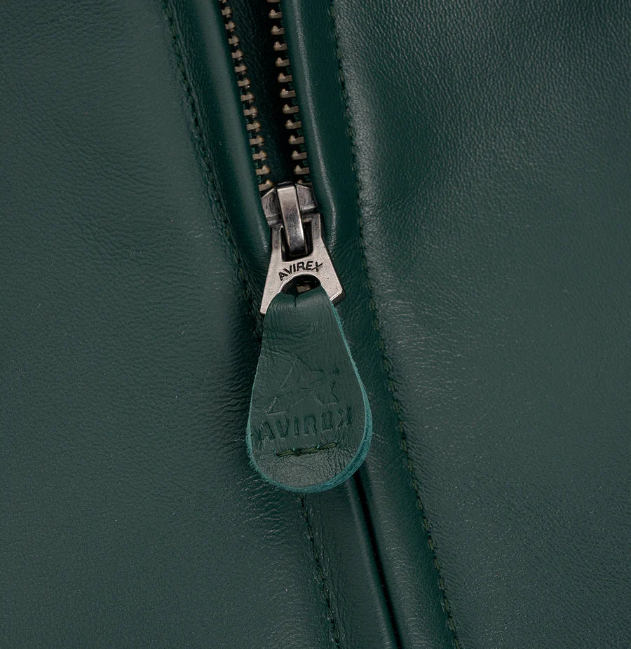 Men's Avirex Leather Jacket Iconic Avirex jacket (Dark Green)