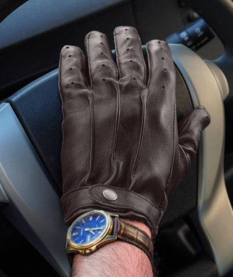 Mens Leather Brown Gloves