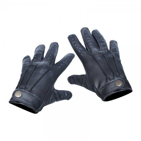 Bond Black Leather Gloves with Adjustable Wrist