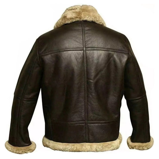B3 Bomber Jacket For Men Real Sheepskin RAF Leather Jacket